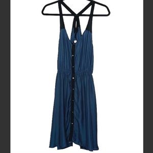 SILENCE + NOISE Blue Studded Racerback Dress Med